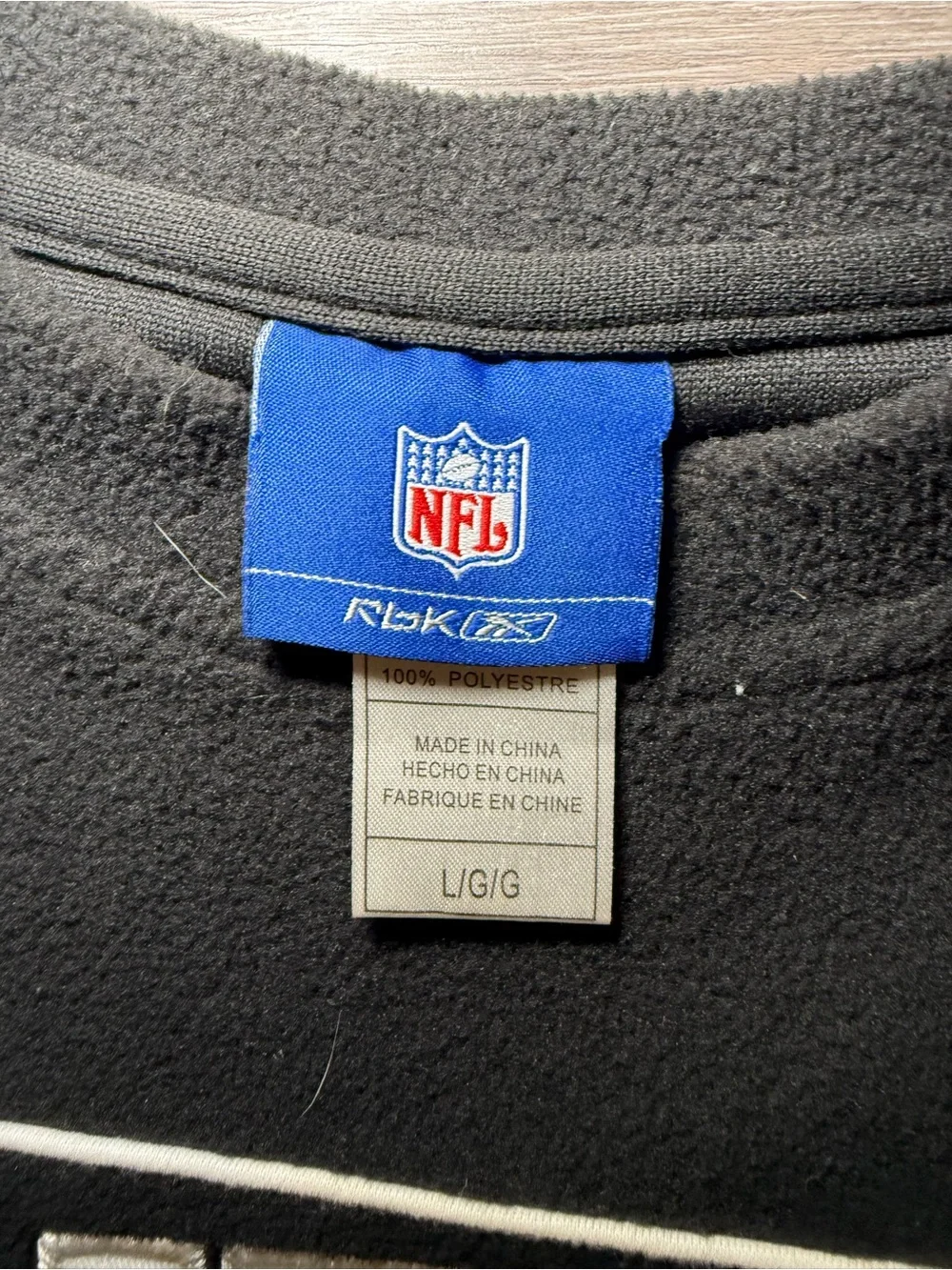 NFL Black Fleece Pullover with White Trim
